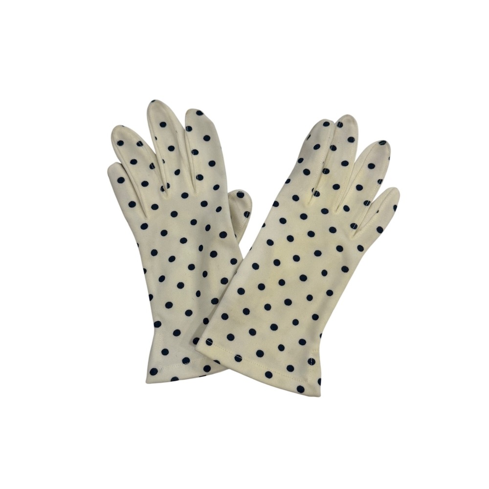Vintage 60s Polka Dot Gloves Twee Dainty Glam Statement Mid Century Made in USA
